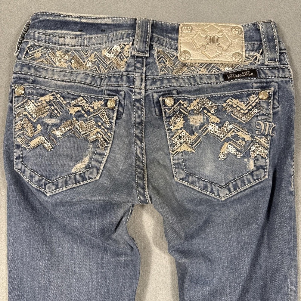 Miss Me skinny jeans women's 24 tRIBAL eMBROIDERED wHISKERING  rhinestone